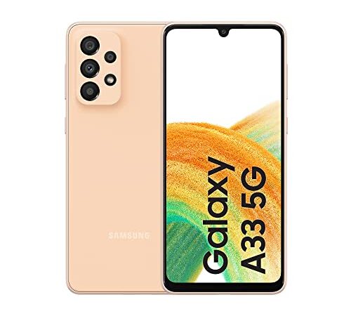 Samsung Galaxy A33 5G Smartphone Android, Display Infinity-U FHD+ Super AMOLED 6.4”¹, 6GB RAM e 128GB di memoria interna espandibile², Batteria 5.000 mAh, Awesome Peach [Versione Italiana]