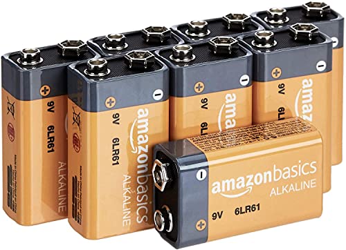 Amazon Basics - Batterie alcaline per uso quotidiano, 9V, confezione da 8 (l’aspetto potrebbe variare dall’immagine)