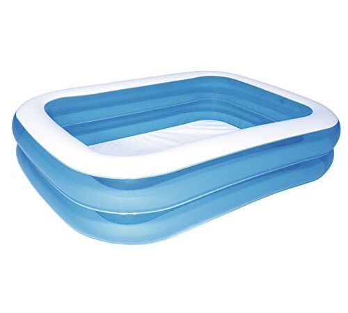 Bestway - Piscina gonfiabile blu rettangolare deluxe, 211 x 132 x 46 cm