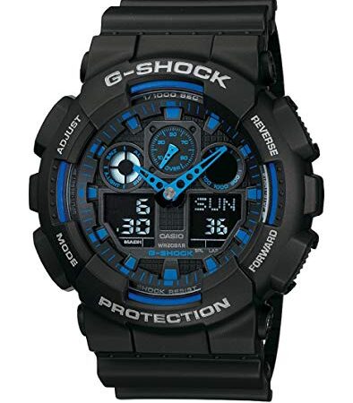 Casio GA-100-1A2ER G-Shock Orologio per Uomo, Analogico - Digitale, Impermeabile fino a 20 bar, Azzurro/Nero