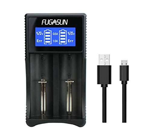 FUGASUN 18650 Caricabatterie,LCD Intelligente 18650 Li-ion Ni-MH Caricabatteria Ni-Cd per 26650 22650 20700 18490 18350 17670 17500 16340 (RCR123) 14500 10440 Ni-MH Ni-Cd A AA AAA AAAA C