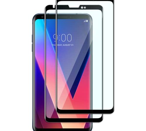 FWang 2 pezzi Vetro temperato compatibile con LG V30/LG V30 Plus,copertura totale curva 3D,Durezza 9H,Anti-Graffio,Senza Bolle,HD Pellicola Protettiva