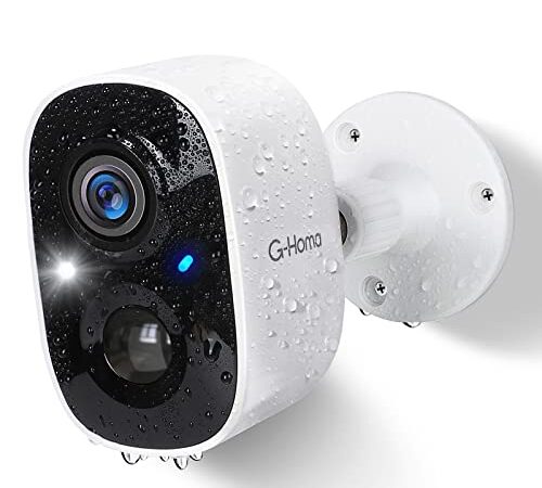 G-Homa Telecamere Senza Fili da Esterno, Videocamera Sorveglianza Esterno WiFi con Colore Visione Notturna/Audio a 2 Vie/1080P/Movimento PIR/sirena/intelligente AI/Impermeabile IP65 (Aggiornato)