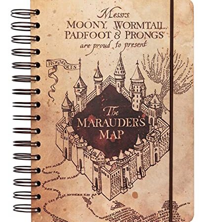 Grupo Erik: Bullet Journal Harry Potter - Mappa del Malandrino | Quaderno A5 ad anelli 180 pagine con copertina rigida,chiusura elastica, pagine puntinate, ideale per appunti o journaling