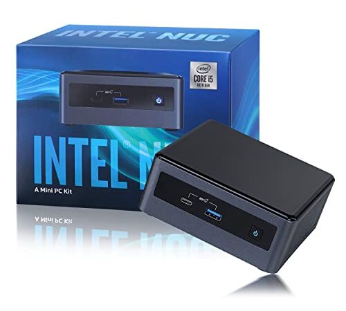 Intel NUC, Intel® Core™ i5-10210U Mini PC, Win 11 Pro mini ordenadores de sobremesa, 16GB RAM, 512GB PCIe SSD, Hasta 4,2 GHz, 4 núcleos, 8 hilos, 25W Intel® UHD Graphics|Dual WiFi|Bluetooth 5.0