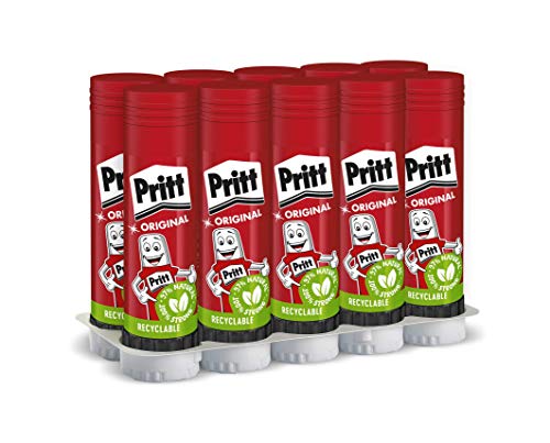 Pritt Colla Stick 10 x 43g, colla per bambini sicura e affidabile, colla Pritt per lavoretti e fai da te, con una tenuta forte per uso scuola e ufficio, 10 stick x 43g