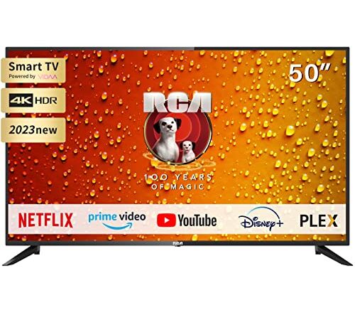 RCA iRV50U3 Smart TV 50 pollici (127 cm) Televisore 4K con HDR, Netflix, Prime Video, Rakuten TV, Disney+, Youtube, Wifi, controllo vocale, Triple-Tuner DVB-T2 / S2 / C, 2023