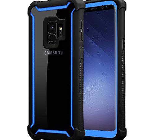 Cadorabo Custodia per Samsung Galaxy S9 in BLU NERO - 2-in-1 Cover con Bordo Silicone TPU e Schiena Acrilico - Back Hard Case Bumper Antiurto Guscio