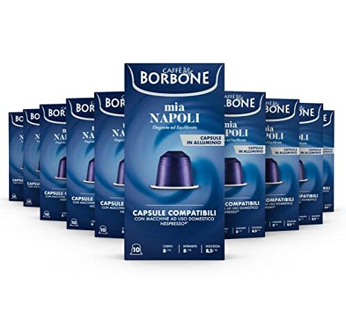 Caffè Borbone Miscela Mia Napoli - 100 Capsule ALLUMINIO (10x10) compatibili Nespresso®* Original con le Macchine ad uso domestico Nespresso®*