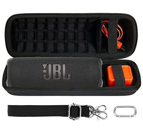 co2CREA Duro Custodia Viaggio Caso Copertina per JBL Flip 6/JBL Flip 5 Speaker Bluetooth Portatile(solo scatola) (Nero)