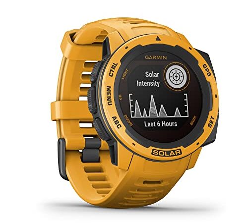 Garmin Instinct Solar, Sunburst - Smartwatch Gps Ultra-Resistente con Ricarica Solare, Cardio, Pulseox, App Multisport