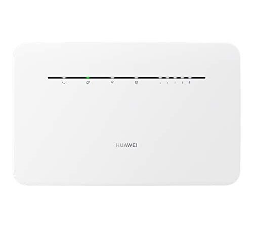 Huawei 4G+ Router Mobile 4G Wi-Fi Lte (Cat. 7) Hotspot, Velocità Di Download Fino A 300 Mbps, Supporta Il Wi-Fi Dual Band, La Selezione Automatica E Il Beamforming, 4 Porte Ethernet Gigabit, Bianco,