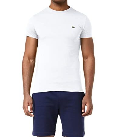 Lacoste TH6709 Maglietta, Bianco, L Uomo