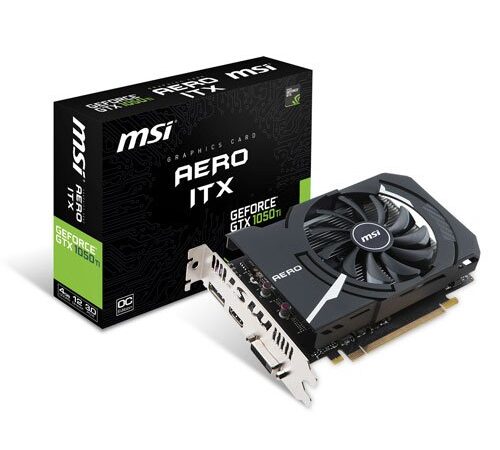 MSI GTX 1050 Ti AERO ITX 4G OCV1 Scheda Grafica da 4 GB GDDR5, 768 Core, 1341MHz GPU, 1455MHz, Nero