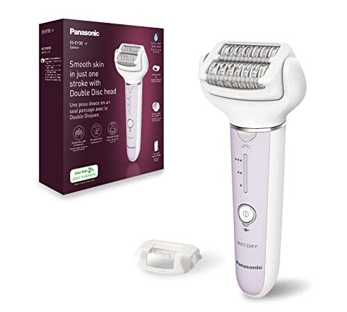 Panasonic ES-EY30-V503 Epilatore Bagnato e Asciutto, Doppio Disco con 60 Pinzette, Testina Flessibile Pivotante a 90°, 3 Impostazioni di Velocità e Luce LED, 30 Minuti di Funzionamento, Cordless