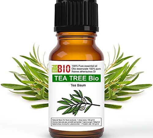 Tea tree Bio Olio essenziale 100% Puro Albero del te' 30 ml - Uso interno Terapeutico Alimentare Diffusori ambiente Aromaterapia Cosmetica - Laborbio