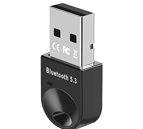 Yoezuo Adattatore Bluetooth 5.3 USB, USB Bluetooth Chiavetta Bluetooth per PC, Dongle Bluetooth Compatibile con Windows 8.1/10/11, Compatibile con Auricolare Bluetooth Tastiera Mouse(Nero)