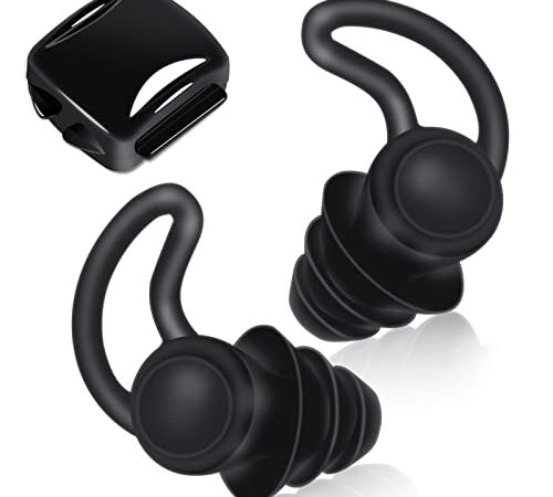 ACWOO Tappi per le Orecchie in Morbida,Tappi di Orecchie di Cancellazione di Rumore, Orecchio Silicone Tappi Orecchio con Custodia Portatile, Isolamento Acustico Impermeabili, Riutilizzabili