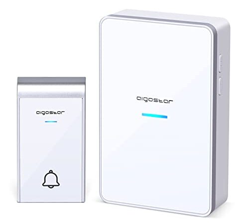 Aigostar - Campanello Senza Fili, Campanello Wireless Impermeabile IP44 da Esterno, Portata 150m con 36 Melodie e 3 Livelli di Volume, 1 Trasmettitore + 1 Ricevitori