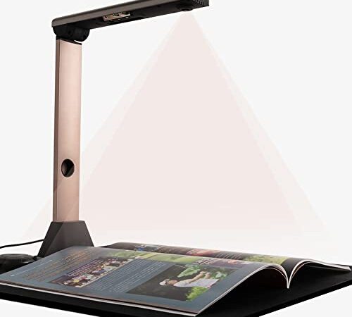 Bamboosang X7 Scanner per Libri e Documenti, 15 MP AD Alta Definizione Fotocamera Portatile per Documenti, Auto-appiattire e Scrivania, USB, SDK e Twain per Presentazione di Ufficio e Istruzione