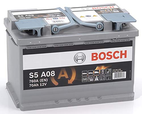 Bosch Automotive S5A08, Batteria Per Auto, 70A/H, 760A, Tecnologia Agm, Adattato Per Veicoli Con Sistema Start/Stop, ‎27.8 x 17.5 x 19 cm; 20.09 Kg