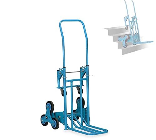 Carrello per scale con 8 ruote Portata MAX 200 KG Carrellino Porta Pacchi Pieghevole 2 in 1 Montascale Manuale