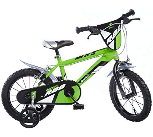 Dino Bikes Kinderfahrrad, Bicicletta da Bambino, 16", Colore: Verde, 16 inch