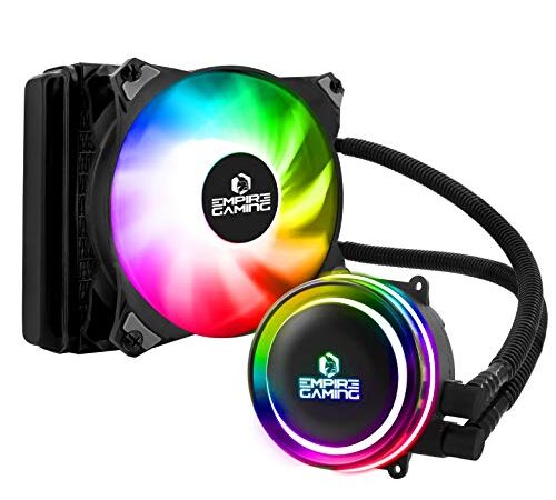 Empire GAMING - Guardian G-V10 Raffreddamento ad Acqua per PC Gamer AIO - Watercooling ARGB 3 Pin 5V -Radiatore 120mm -Ventilatore 120mm PWM Silenzioso -Intel e AMD