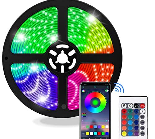 FUPT Striscia LED TV Retroilluminazione, 2M USB Striscia Led RGB con App Control y Mando a Distancia,Luci Led 16 Colorate e 4 Modalità Dinamiche per TV,PC, Festa,Cocina,Camera da Letto,Sala de Estar