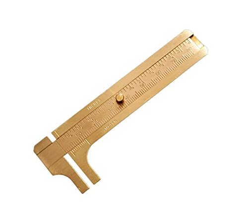 Harilla Mini Calibro Scorrevole Retro Doppie Scale Strumento di misurazione Portatile per Gioielli in Ottone Calibro a corsoio per la misurazione Filo per, 8CM