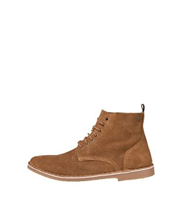 JACK&JONES Jfwbruce-Stivali in Pelle Scamosciata, Uomo, Cognac, 42 EU