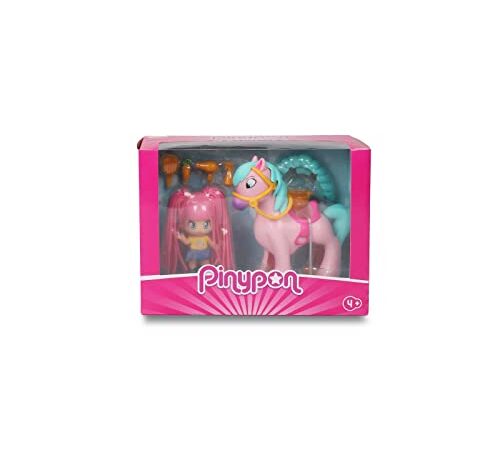 Pinypon - Funny Hair con Personaggio Capelli Realizzati con Morbidi Elastici, Cavallo con Accessori intercambiale, per Bambine e Bambini da 4 Anni, Famosa (700017180)