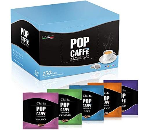 POP CAFFE' - 150 CIALDE kit Degustazione Miscele Deciso,Intenso,Cremoso,Arabico