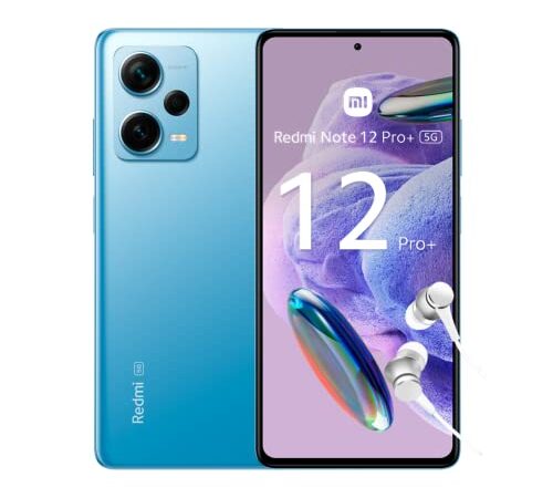 Redmi Note 12 Pro+ 5G Smartphone, Sbloccato, Fotocamera rivoluzionaria 200MP con OIS, 120W HyperCharge, 120Hz Flow AMOLED display, 8+256GB, Blu (Sky Blue)