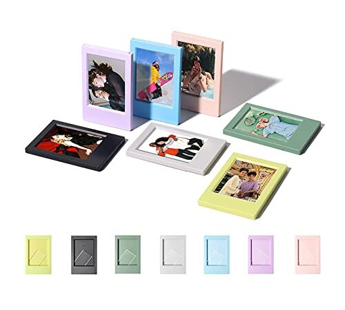 Rieibi (Confezione da 7) Mini Cornice per Foto Polaroid da 3 Pollici - Cornice per Foto per Polaroid e Instax Mini Evo/11/9/8/7+ Pellicola - Cornice per Foto per la Decorazione della Tavola