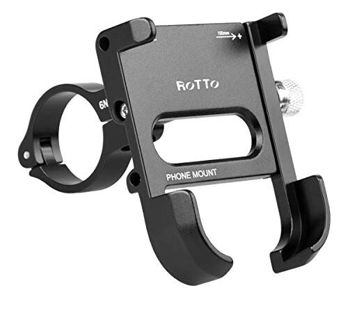 ROTTO Porta Cellulare da Bici Supporto Telefono Moto 360°Rotabile Alluminio Universale