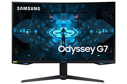 Samsung Monitor Gaming Odyssey G7 (C32G73), Curvo (1000R), 32", 2560x1440 (WQHD 2K), HDR 600, VA, 240 Hz, 1 ms, FreeSync Pro, G-Sync, HDMI, USB 3.0, Display Port, Ingresso Audio, HAS, Pivot, PIP, PBP