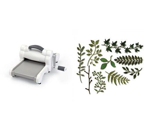 Sizzix Big Shot Fustellatrice 660200 con Kit di 9 Fustelle motivo Garden Greens by Tim Holtz