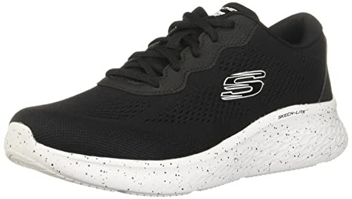 Skechers 149990 BKW, Sneaker Donna, Rete Nera con Finiture Bianche, 38 EU