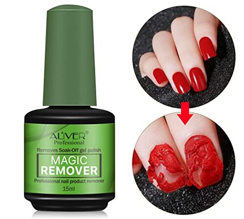 Solvente per Smalto 15 ml, Professionale Remover Semipermanente Unghie,Gel Remover per Smalto, Rimuove Facilmente e Rapidamente lo Smalto in 3-5 Minuti, Non fa Male alle Unghie