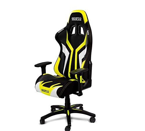 Sparco 00999NRGF Ufficio/Sedia Gaming Torino Nero/Giallo (Regolabile), Pelle Sintetica, One Size