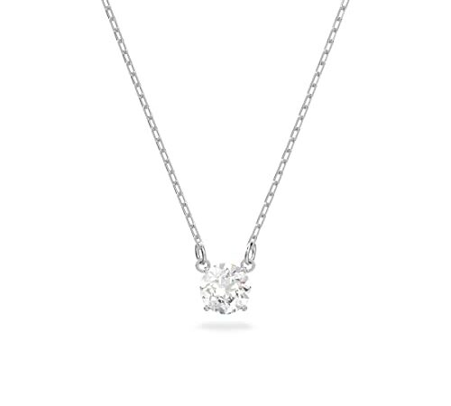 Swarovski Collana Attract, Taglio tondo, Bianca, Placcato rodio