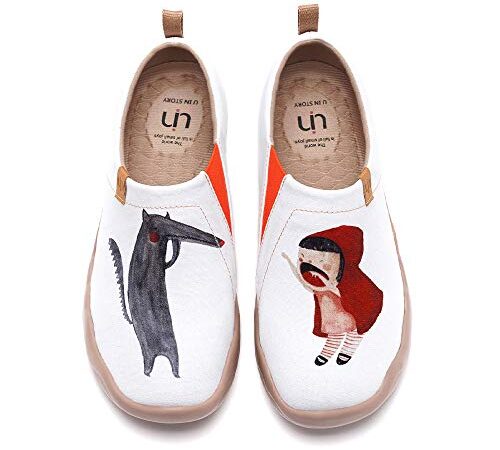 UIN Scarpe Ginnastica Cheer Up Scarpe Espadrillas Little Red per Donna Casual Slip on Mocassini Sneakers Basse Colorate in Tela Dipinta a Mano 39