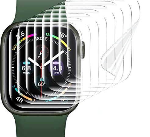 Uyiton [8 Pezzi] Compatibile per Apple Watch 4/5/6/SE 40mm Pellicola Protettiva dello Schermo TPU (Senza Vetro), Grado Militare per Smartwatch iWatch, Senza Bolle, Ultra Sottile