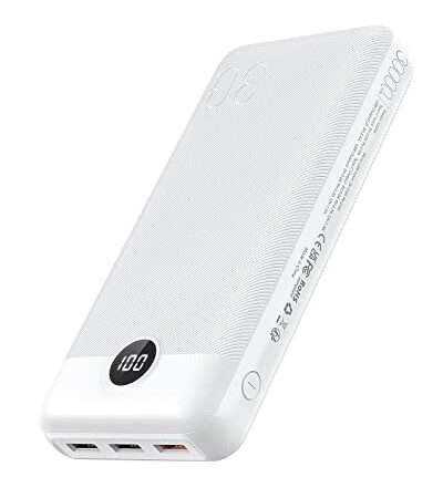 VEGER Power bank 30000mAh, 20W PD ricarica rapida batteria esterna 4 uscite e 2 ingressi, caricatore portatile USB C con display LED compatibile con iPhone, iPad, telefoni cellulari, tablet -Bianco