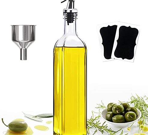 ztarraum Oliera Bottiglie Vetro, Oliera Salvagoccia Bottiglie Vetro 500ml Dosatore Olio Mantiene l'olio Fresco più a Lungo per la Cucina di Casa