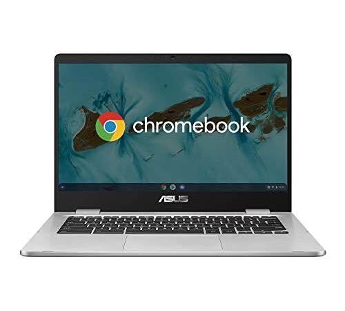 ASUS Chromebook C424MA, Notebook con Monitor 14" FHD Anti-Glare, Intel Celeron N4120, RAM 4GB, 64GB eMMC, Chrome OS, Argento