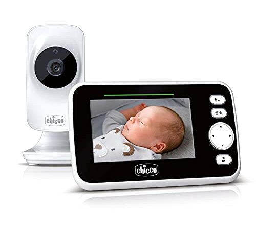 Chicco Baby Monitor Video Deluxe, Videocamera Per Neonati E Bambini Con Schermo A Colori Lcd 4.3", Portata 220 M, ‎27 x 24 x 10 cm; 550 grammi