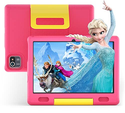 Coolfan Tablet per bambini Tablet da 10 pollici 1080P HD 2 GB RAM + 32 GB ROM con doppia fotocamera Android 11 Parental Control Learning Tablet Custodia regolabile a prova di bambino (Rosa)