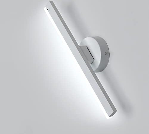 Delaveek Applique da Parete Interno LED, Lampada da Parete Moderno 6500K, Lampada a Muro Ruotabile a 360° per Soggiorno Camera da Letto Corridoio, Bianco